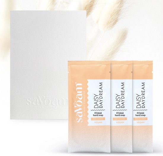 Recharge saVoam Daisy Daydream | savon mousse pour les mains | Dure 3 fois plus longtemps qu'un savon pour les mains normal | 100 % sans microplastique | Pour chaque type de peau | 97% d'ingrédients naturels