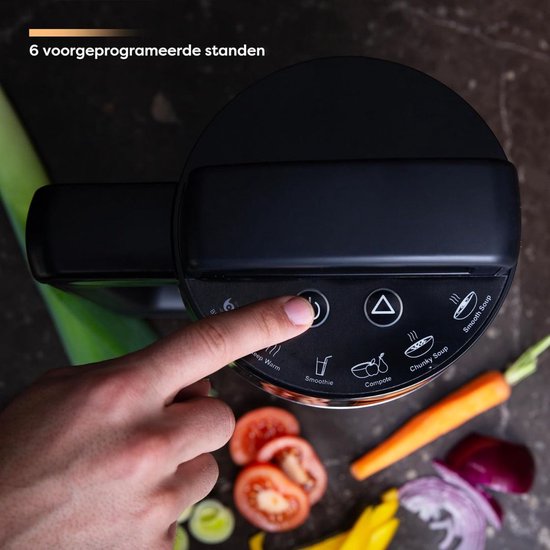 Hoge Kwaliteit Zwarte Soepmaker en Blender in 1 - Soupmaker - Soep Maker voor Thuis - Blender met Kookfunctie - Voor 8 Personen - 1.6L van Nutribullet — afbeelding 2