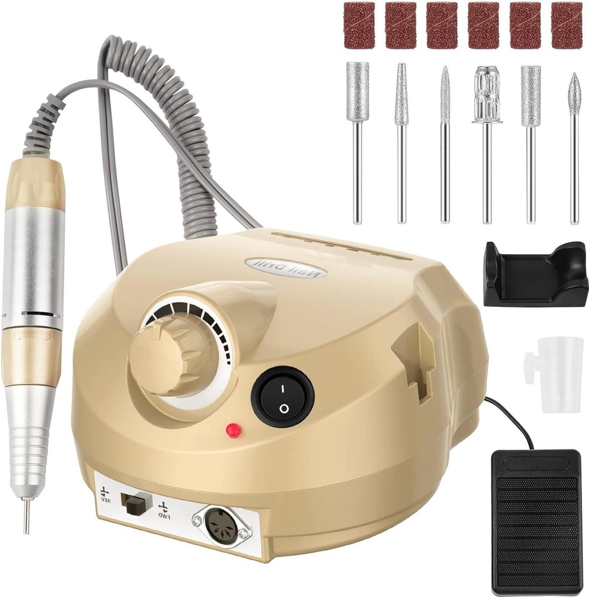 Goedkoopste AISEELY Elektrische Nagelfrees - Nagelvijl Manicureset - Nagelboor Kit - 30.000 tpm - Instelbare Snelheid - Veilig voor Beginners en Professionals - Goud Nagelvijl elektrisch