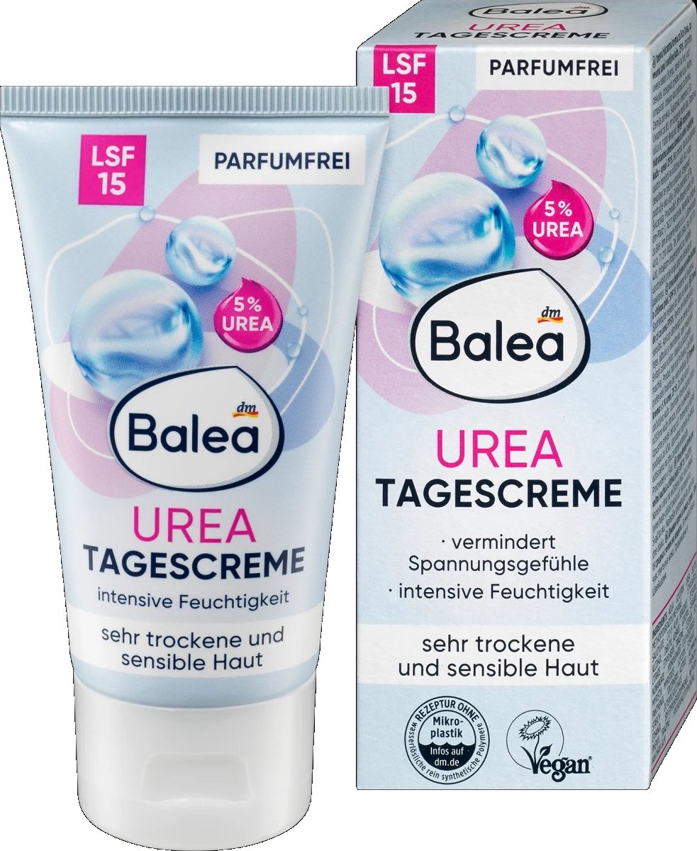 Goedkoopste Balea 5 Urea Dagcrème - Ureum crème - Voor de zeer droge en gevoelige huid - SPF 15 - 50 ml