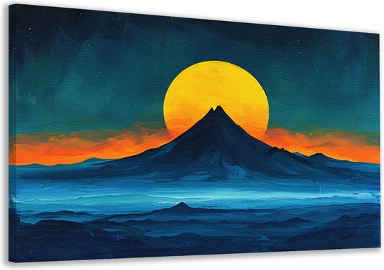 Portrait de Berg - Décoration murale paysage - Peintures toile Soleil - Décoration murale rurale - Tableaux sur toile salon - Toile d'art mural 90x60 cm