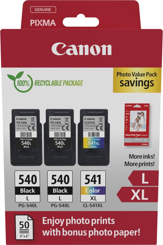 Canon 5224B015 inktcartridge 3 stuk(s) Origineel Zwart, Cyaan, Magenta, Geel
