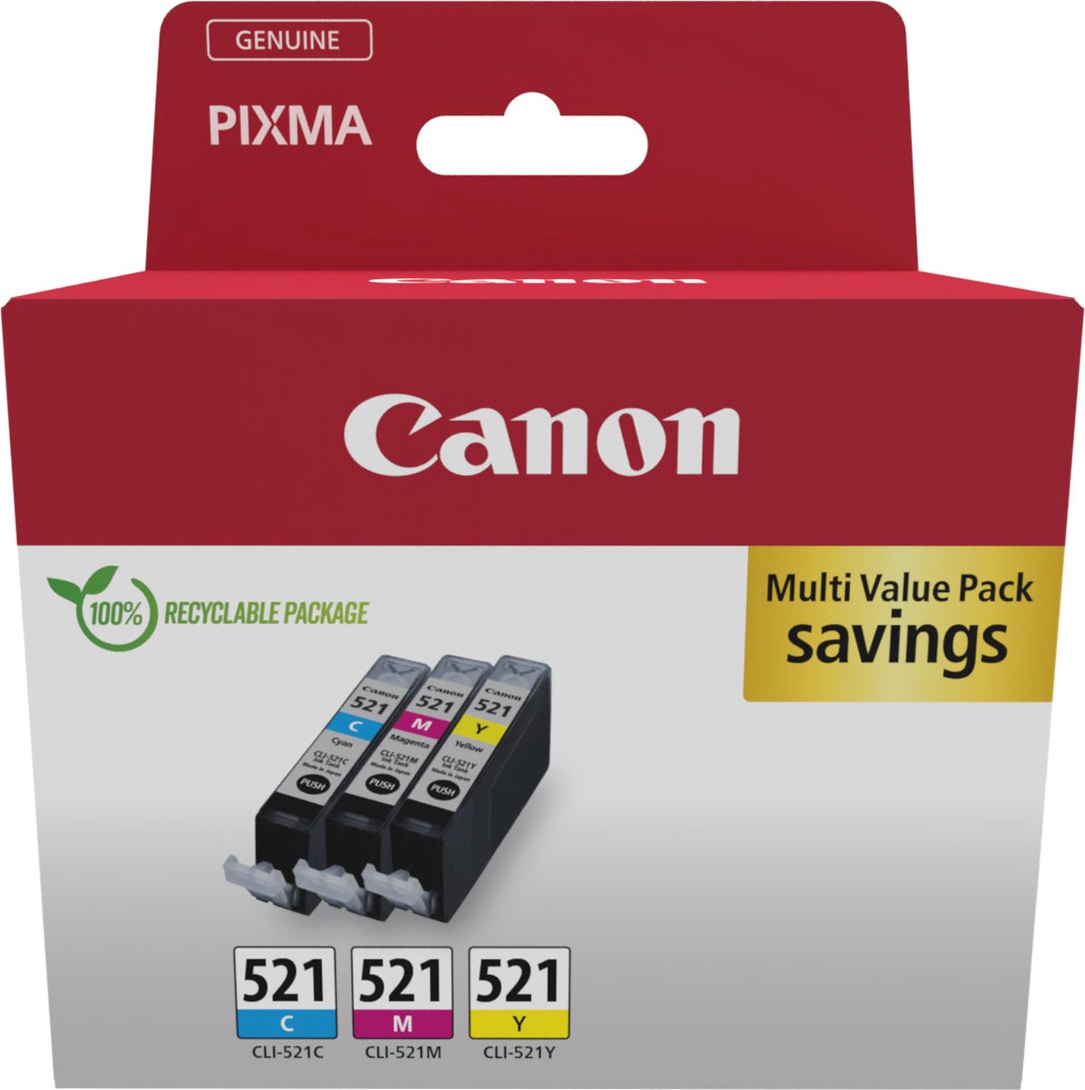 Canon 2934B015 inktcartridge 3 stuk(s) Origineel Cyaan, Magenta, Geel