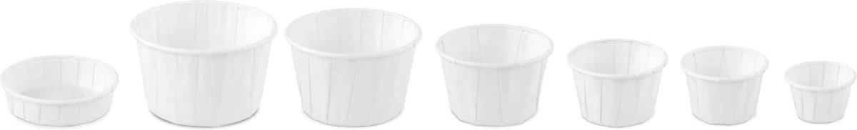 Sausbakje papier (FSC®) rond wit ø 5,8 cm / 60 ml | Inhoud: 200 stuks