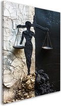 Tableau Justitia - Décoration murale Mythologie - Peintures sur toile Fissures - Peinture rurale - Peintures sur toile - Décoration salon toile 50x70 cm