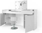 Vicco Lilli Kaptafel – 190 cm met LED-verlichting en kruk Wit
