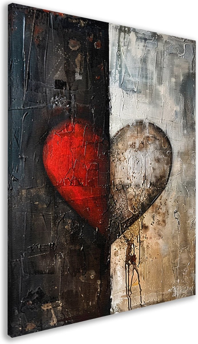 Hart portret - Orgaan wanddecoratie - Muurdecoratie Verf - Modern schilderij - Canvas schilderij - Kunst canvas 50x70 cm