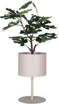 QUVIO Bloempot voor binnen – Plantenbak – Bloempotten – Plantenpot – Plantensteun – Plantenstandaard – Bloempot op standaard – Plantenstandaard op voet – Staal – Beige