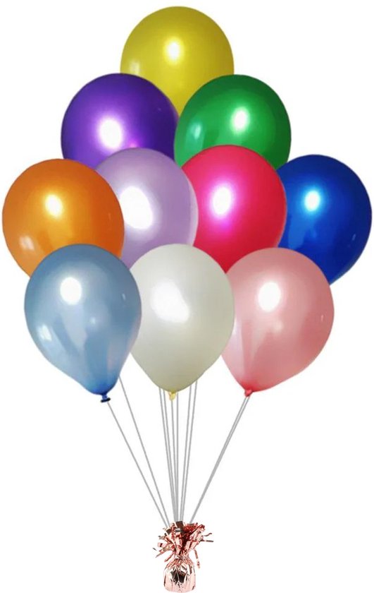 Haza Ballon - 3x - or rose - 170 grammes - poids pour bouquets de ballons à l'hélium