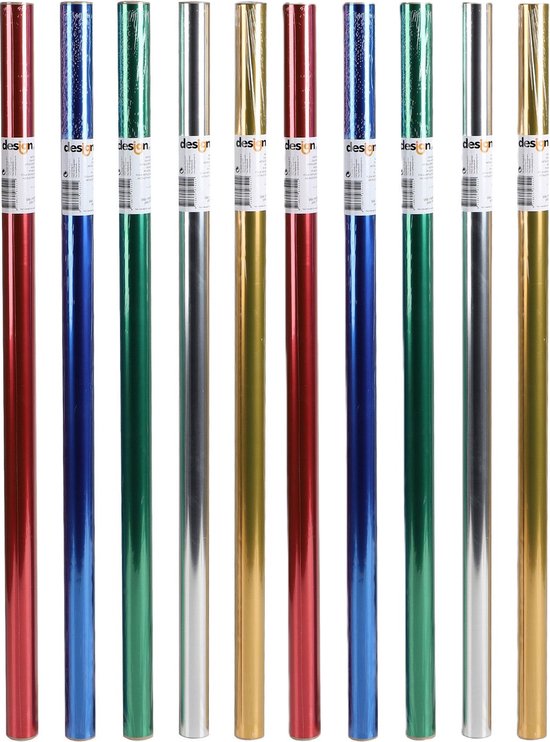 Cadeaupapier inpakrol goud metallic gestreept 50cm - rol 4 meter