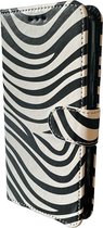 Elite Bookcase Geschikt voor: iPhone 14 Pro hoesje - Pasjeshouder - Portemonnee - Kunstleer - Zebra Print