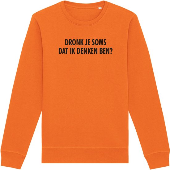 EK sweater oranje M - Dronk je soms dat ik denken ben - soBAD. | EK 2024 | Unisex | Sweater dames | Sweater heren | Voetbal