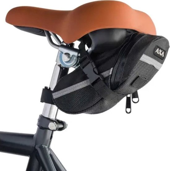 AXA Saddle Bag - Sacoche de vélo pour la selle - Sacoche de selle universelle - Étanche - Réfléchissante - Avec fermeture éclair et compartiment de rangement