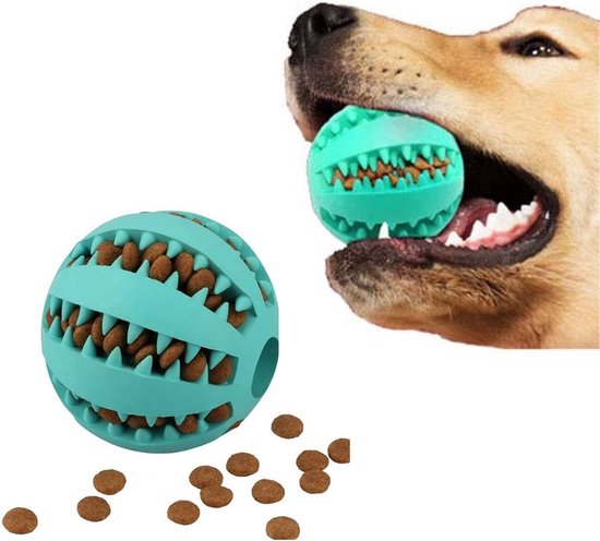 Honden Speelgoed - Hondenspeeltjes - Hondenbal - Hondenspeelgoed - Honden Speelgoed Intelligentie - Honden Bal - Snackbal Hond - Kauwspeelgoed Hond - Blauw - 6 Cm