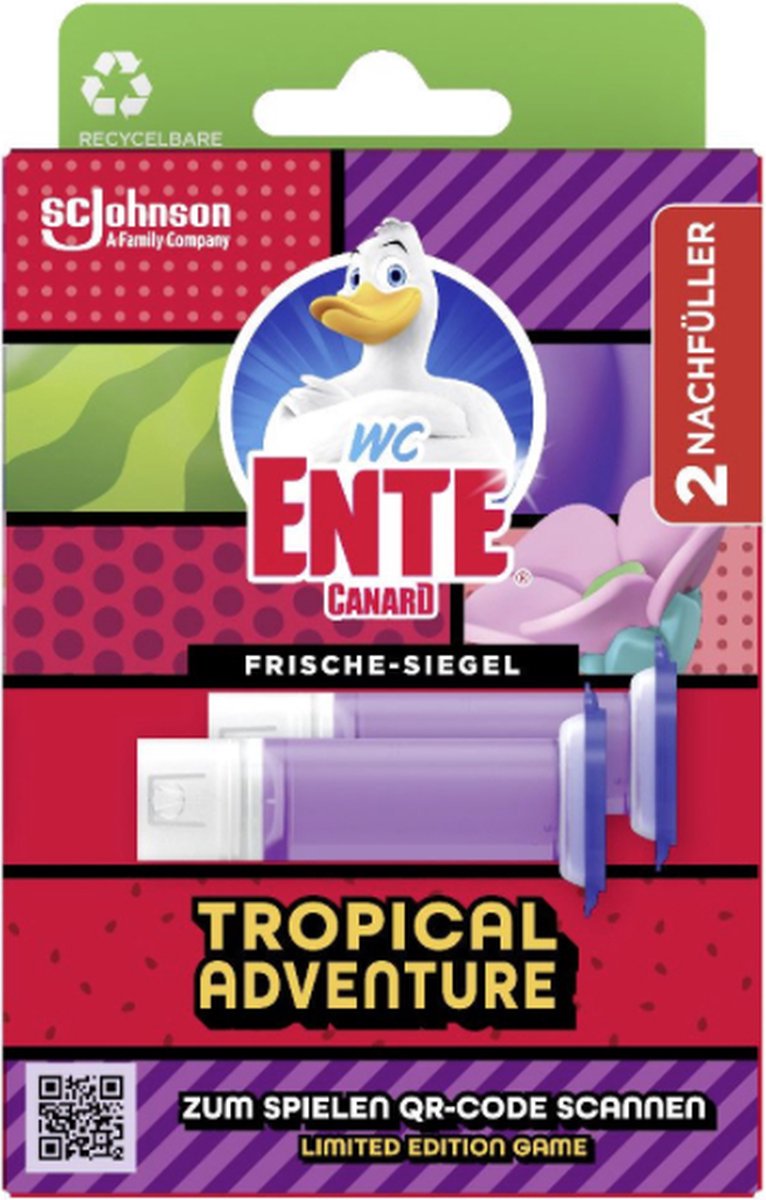 Goedkoopste WC-Eend Fresh Disc - Tropical Adventure - Limited Edition - Navulverpakking - Toiletblok - Toiletreiniger - 2 Navullingen met 12 blokjes - Voordeelverpakking