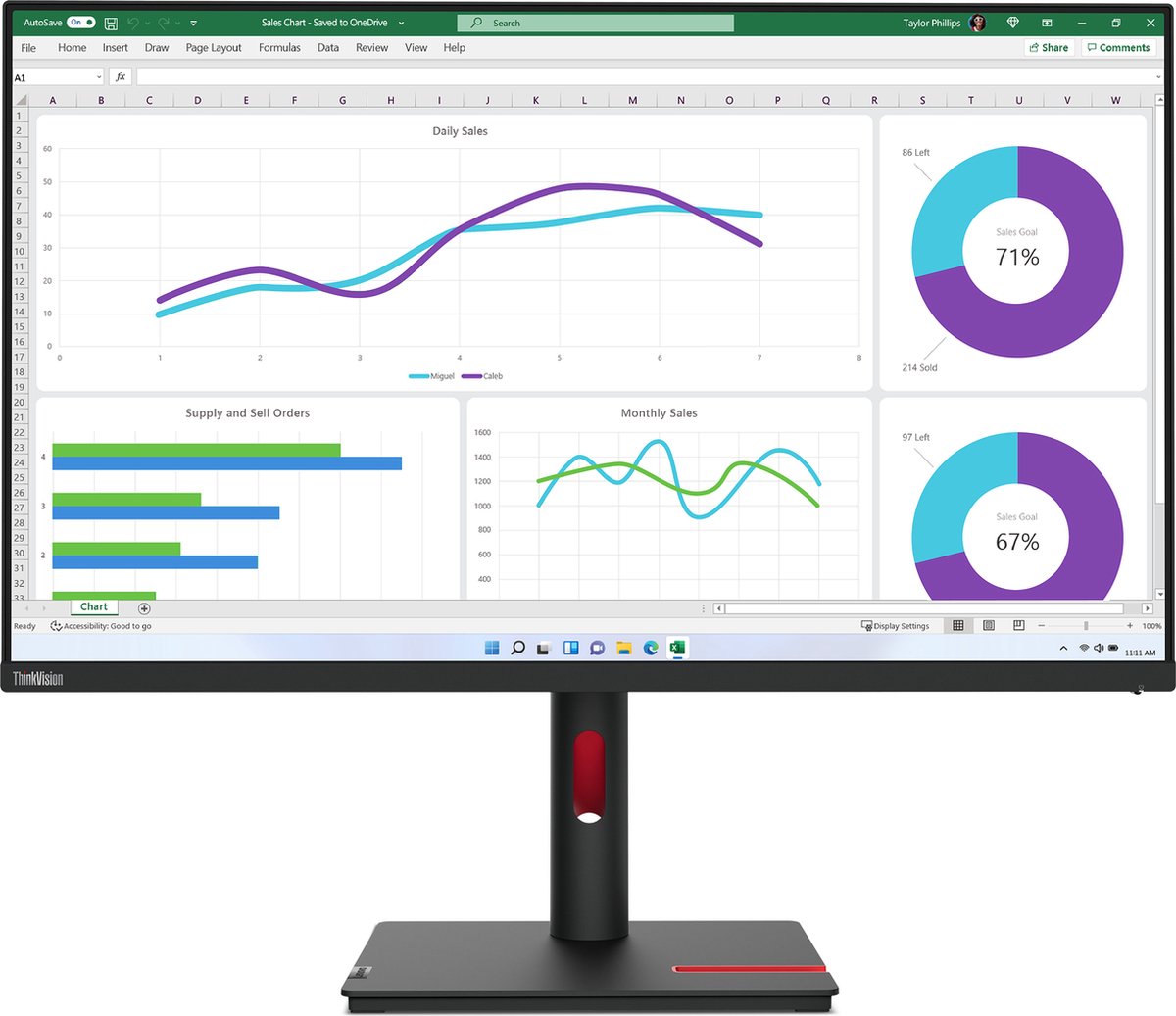 Lenovo ThinkVision T32h-30 LED-monitor Energielabel F (A - G) 80 cm (31.5 inch) 2560 x 1440 Pixel 16:9 4 ms DisplayPort, Audio-Line-out, HDMI, USB-C®, USB 3.2 Gen 1 IPS LED