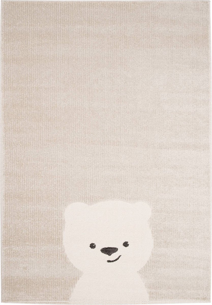sweeek - Vloerkleed kleine teddybeer kleed voor kinderen beige crème - elliot