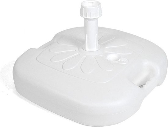 Base de parasol pratique 45x45x18cm - Remplissable - 16 litres - Wit - Été - Soleil - Parasol