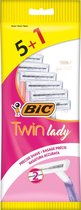 x8 BIC Twin Lady Wegwerpscheermesjes voor vrouwen - Zakje van 5+1