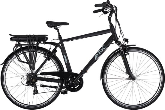 Amigo E-Altura D2 Elektrische Fiets - E-bike 28 Inch - 53 cm - 7 Versnellingen - V-Brakes - 468Wh Accu - Matzwart