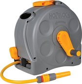 Compact hose box 25 M 2-in-1: portable or wall-mounted with hose syringe connections and mounting material [2415R0000] - Hozelock