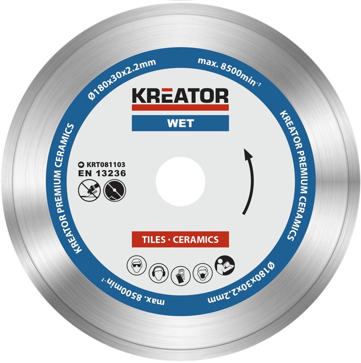 Kreator krt081103 diamantschijven set - ø180mm - universeel