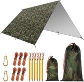 Viva Camping tentzeil, 3 m x 3 m, tarp voor hangmat, waterdicht, licht, compact, tentonderlegger, picknickdeken, Hammock voor camping, outdoor, camping, outdoor, camping