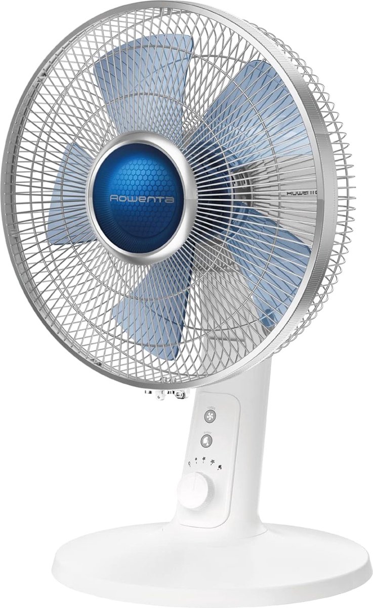 Turbo Silence Extreme+ Tafelventilator, 4 snelheden, 30 cm, stille nachtpositie, automatische trilling, instelbare oriëntatie, Turbo Boost, meerkleurig
