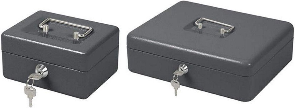 Varo MOTMB300EU Geldkist - 30 x 24 x 9 cm - Met 2 inlegladen voor briefjes en euromunten - Met cilinderslot en 2 sleutels