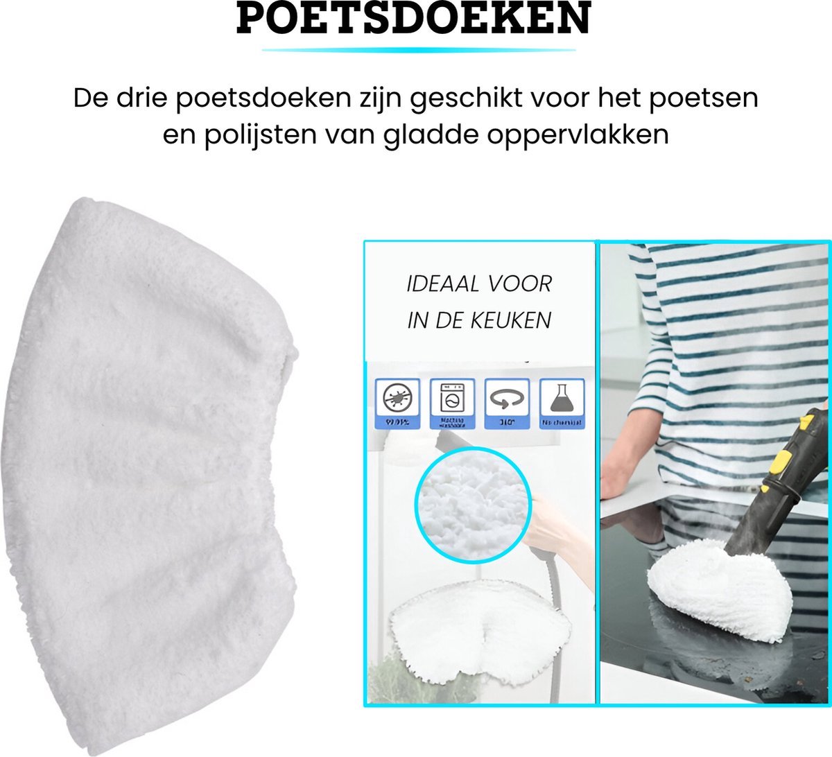 Somstyle Accessoires Set Geschikt Voor Kärcher Easyfix SC2, SC3, SC4 & SC5 - Stoomreinigeraccessoires - Vervangende Microvezeldoekjes - 11-Delig – foto 6