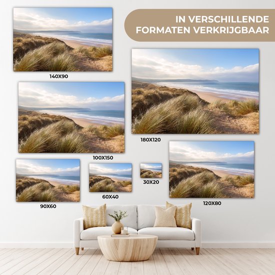 Tableau Toile Dune - Plage - Water - 180x120 cm - Décoration murale XXL