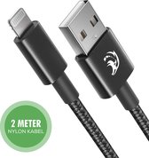 Travelhawk USB-A naar lightning Kabel - Oplaadkabel iPhone - Oplader iphone - Fastcharging - 2 Meter - 1 Stuk - Zwart