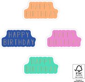 Sluitsticker Sticker - Happy Birthday | Goud – Groen – Rose - Taupe - Mauve - Oker | Envelop - Traktatiezakje - | Envelop sticker | Cadeau - Gift - Cadeauzakje - Traktatie - Kado - Kadozakje | Chique inpakken | Verjaardag - Feest | DH Collection