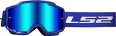 Crossbril LS2 Charger blauw met spiegel lens