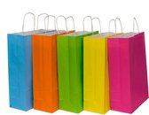 50 sacs de papier noir de papier kraft coloré avec les oreilles tressées 32x17x43cm