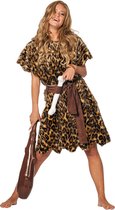 Wilbers & Wilbers - Holbewoner & Prehistorie Kostuum - Holbewoonster Paleolithicum - Vrouw - Bruin - Maat 48 - Carnavalskleding - Verkleedkleding