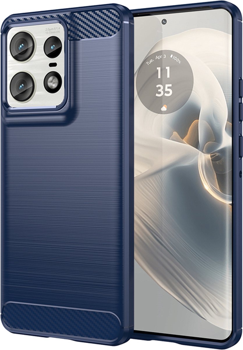MobyDefend Hoesje - Geschikt voor Motorola Edge 50 Pro - TPU Backcover - Blauw