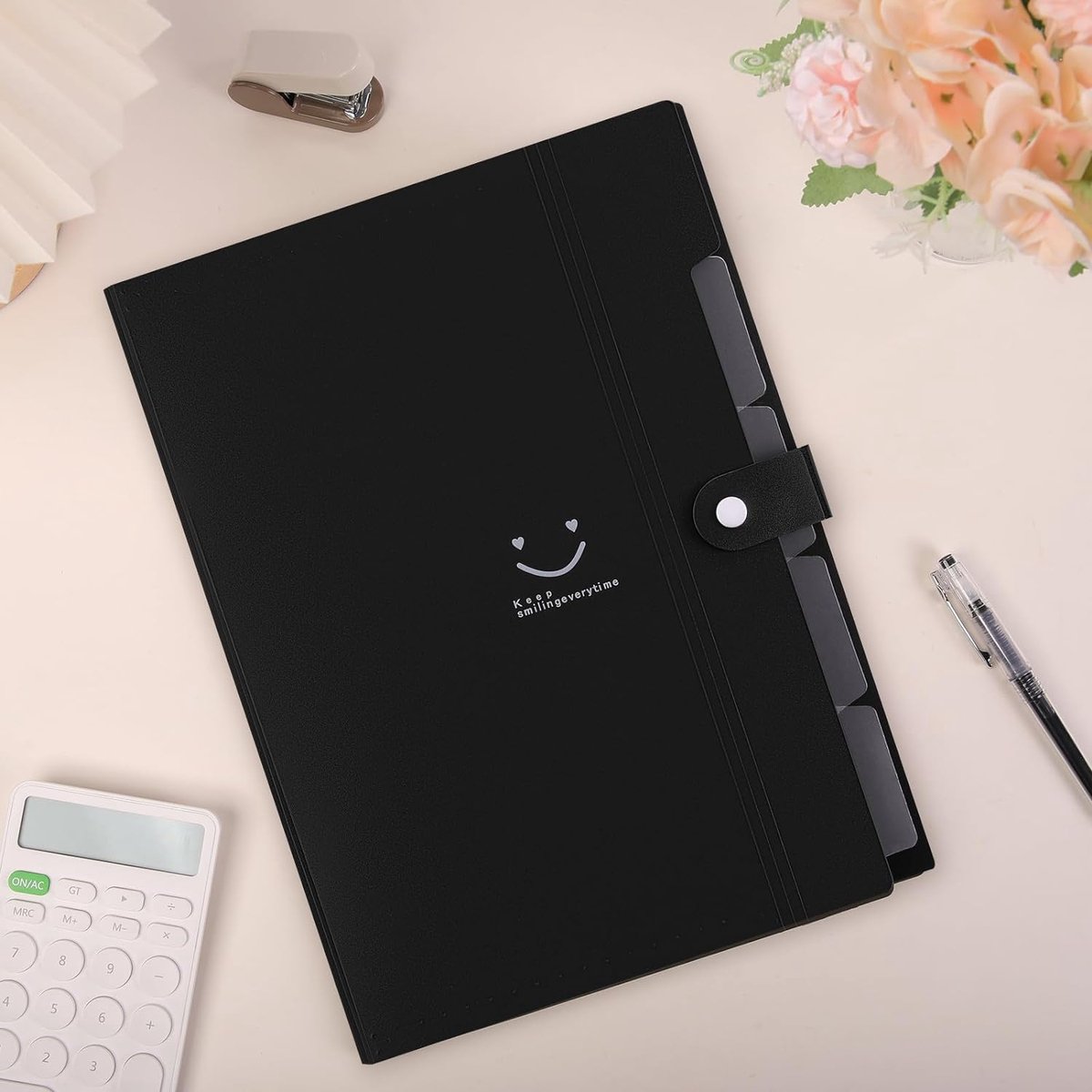 Classeur A4 13 Compartiments - Organiseur Portable Avec étiquettes Colorées Pour Documents