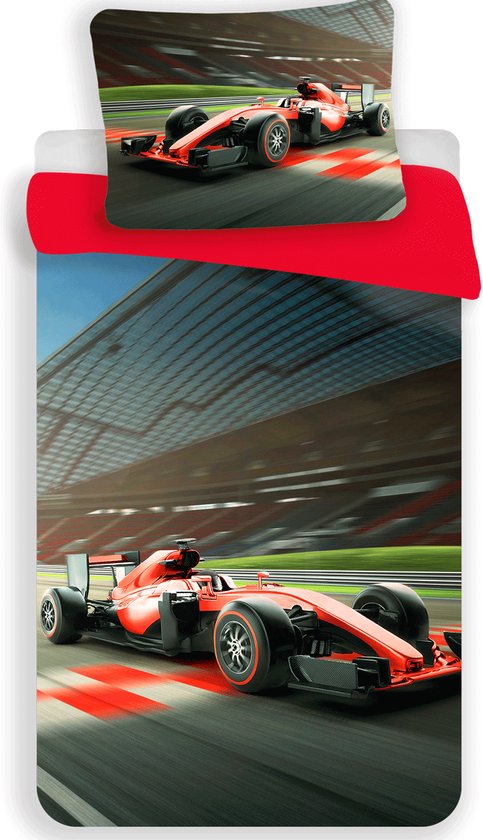 Dekbedovertrek - Formule 1 - rood - polyester - 140 x 200 cm + 70 x 90 cm