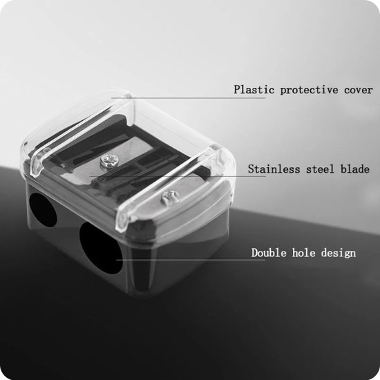 Taille-crayon 2 trous|Moulin à maquillage|Avec réceptacle|EPIN 3D