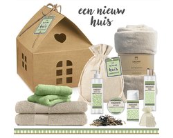 Geschenkset "Een nieuw huis" - 11 Producten - 1710 Gram - Triomf Cosmetica | | Luxe cadeaubox Nieuwe woning Wellness Gift set Deluxe Housewarming Cadeau Verhuisd Cadeau Pakket Giftset Badkamer Samenwonen Verhuizing Getrouwd Groen Voor man & vrouw
