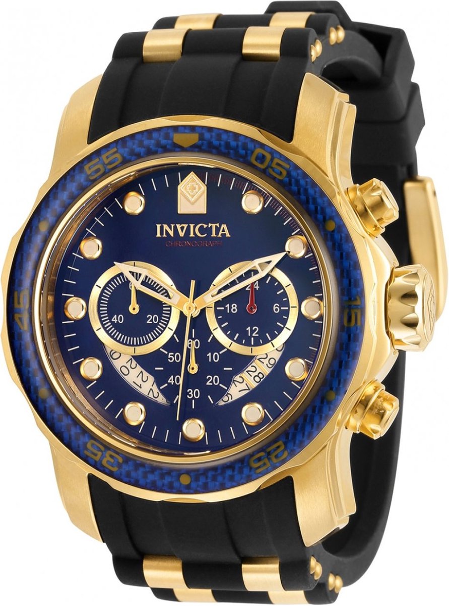 Invicta Pro Diver 35416 Heren Horloge - Waterdicht - Analoog - Quartz Uurwerk - Roestvrij Staal met blauwe Wijzerplaat -48mm