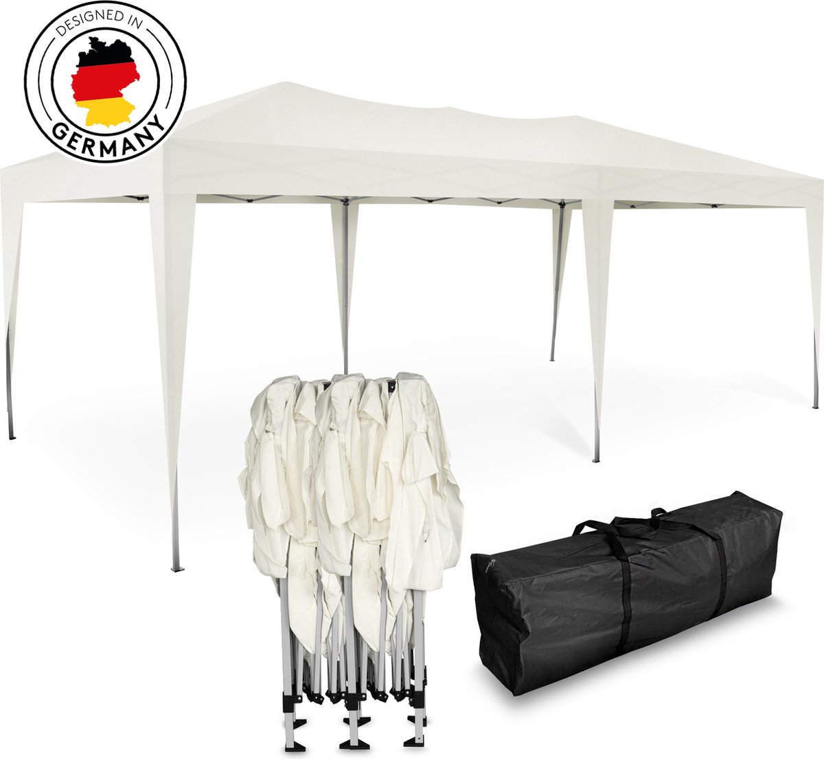 Bol.com Kronenburg Vouwtent Partytent 3 x 6m, Kleur Beige - Zonder Zijelement - Waterdicht Pavillon - UV-bescherming 50 aanbieding