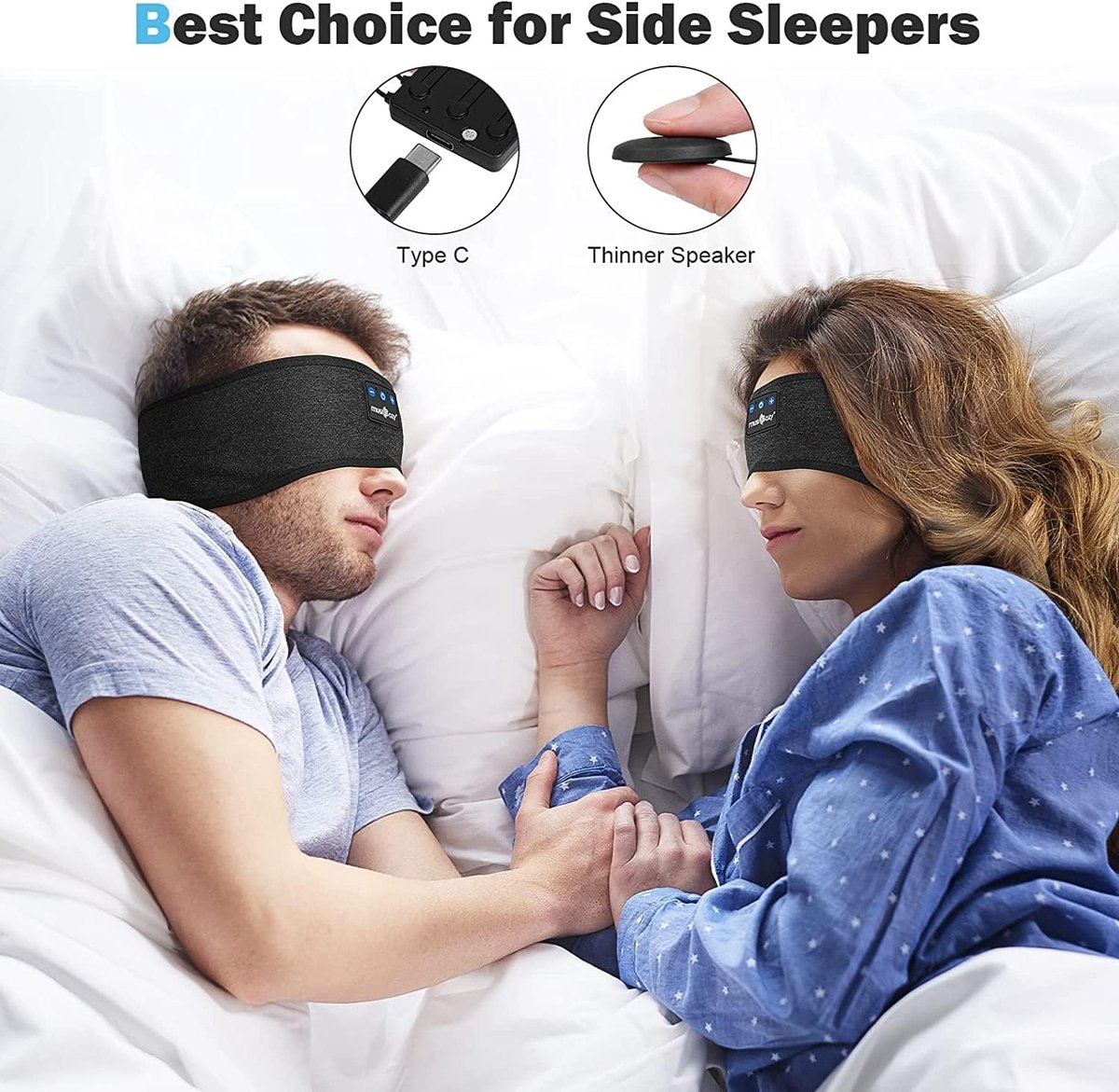 Slaaphoofdtelefoon, draadloze hoofdband, muziekhoofdband, ultrazacht, coole gadget voor vader, mannen, vrouwen, tieners; met microfoon, verjaardagscadeaus