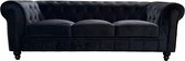 Chesterfield Bank - 3 Zits - Velvet Zwart - Design