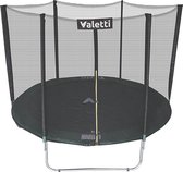 Valetti Luxe trampoline set 305cm avec filet de sécurité, Ladder et Safe Edge Trampoline avec filet de sécurité - Rond - Trampoline avec ressort