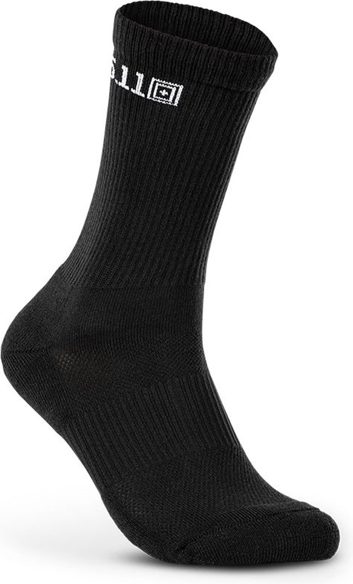 5.11 Tactical Duty Ready Basic Crew Socks (4-Pack) Black - S