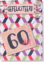 Hoera 60 Jaar! Luxe verjaardagskaart - 12x17cm - Gevouwen Wenskaart inclusief envelop - Leeftijdkaart