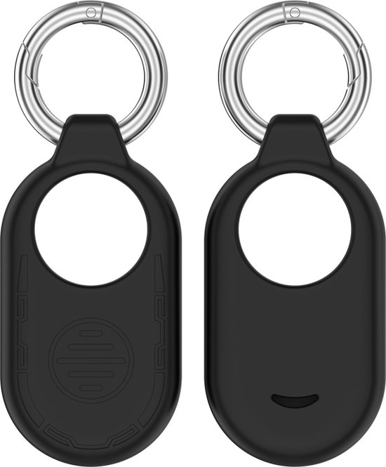 2 stuks - Premium sleutelhanger hoesje geschikt voor Samsung Smarttag 2 | Samsung SmartTag2 Hoes - Case - Siliconen - Sleutelhanger - case met sleutelring - Zwart