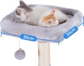 Kattenboom met speelgoed en kattentoren voor binnenkatten - Gezellig kattenhuis met hangmat en krabpalen - Grijs EMPJ004SW-N